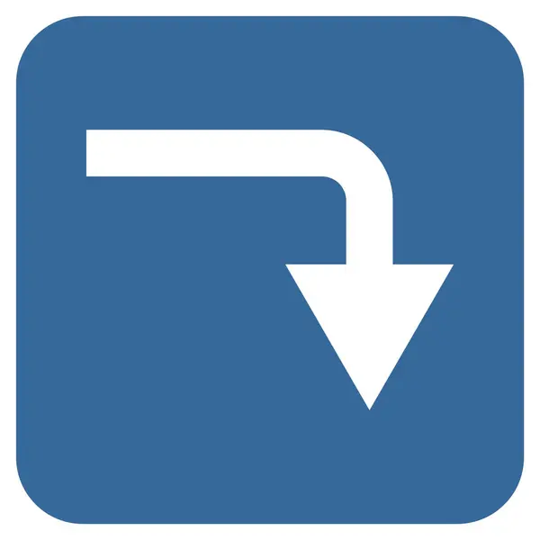 Векторная икона Turn Down Flat Squared — стоковый вектор