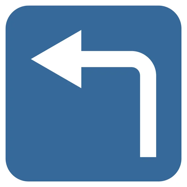 Links abbiegen flache quadratische Vektorsymbol — Stockvektor