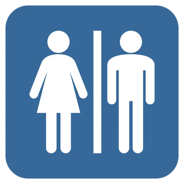 WC Pessoas plana quadrado vetor ícone — Vetor de Stock