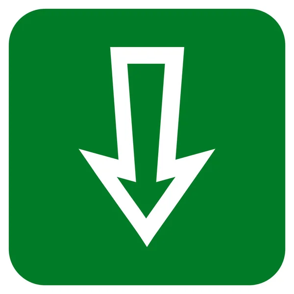 Pil ner platt fyrkant vektor symbol — Stock vektor