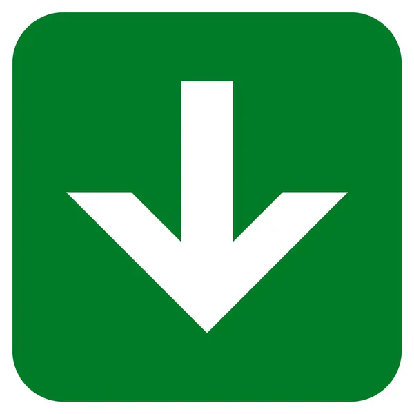 Flecha hacia abajo plana cuadrada Vector icono — Archivo Imágenes Vectoriales
