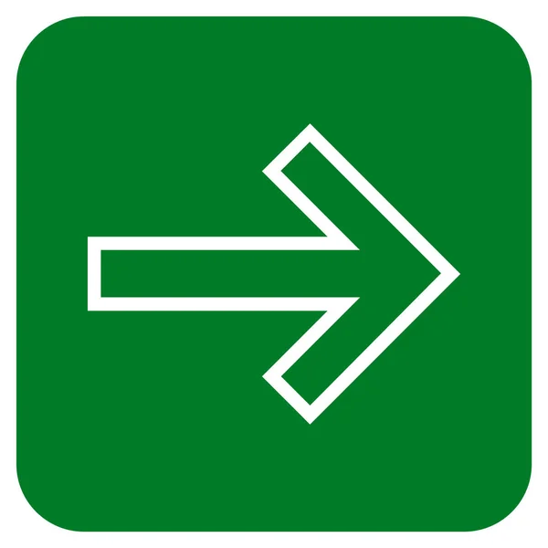 Flecha derecha plana cuadrada Vector icono — Vector de stock