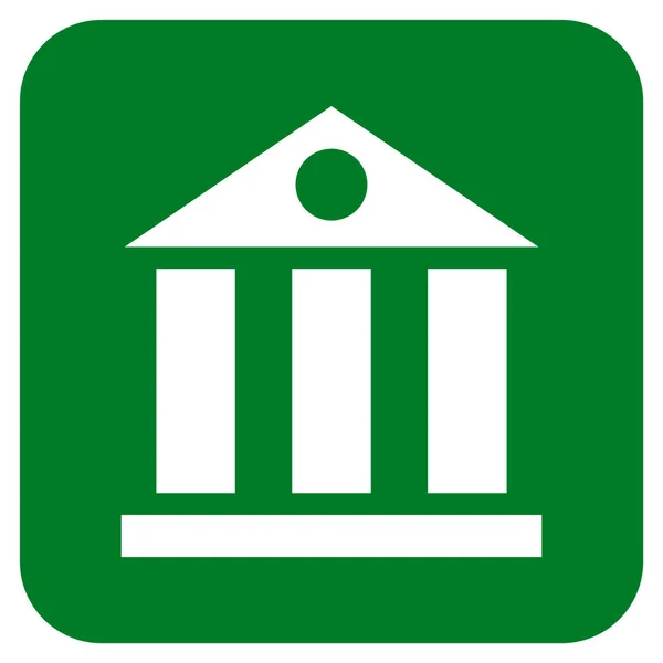 Bankovní budova plochý čtvercový vektorové ikony — Stockový vektor