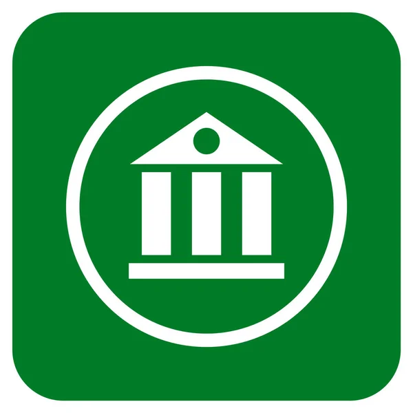 Bankovní budova plochý čtvercový vektorové ikony — Stockový vektor