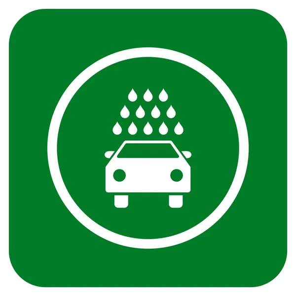 Icono del vector cuadrado plano del lavado del coche — Vector de stock