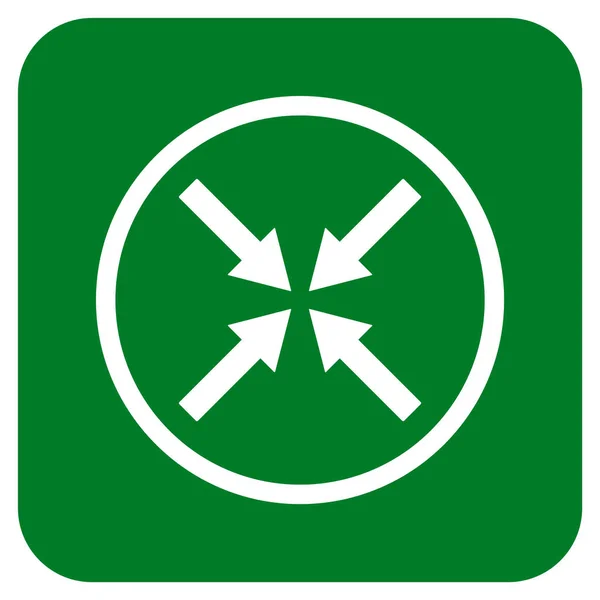 Icono de vector cuadrado plano de flechas centrales — Vector de stock