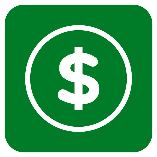 Dolar płaskiego kwadratu wektor ikona — Wektor stockowy