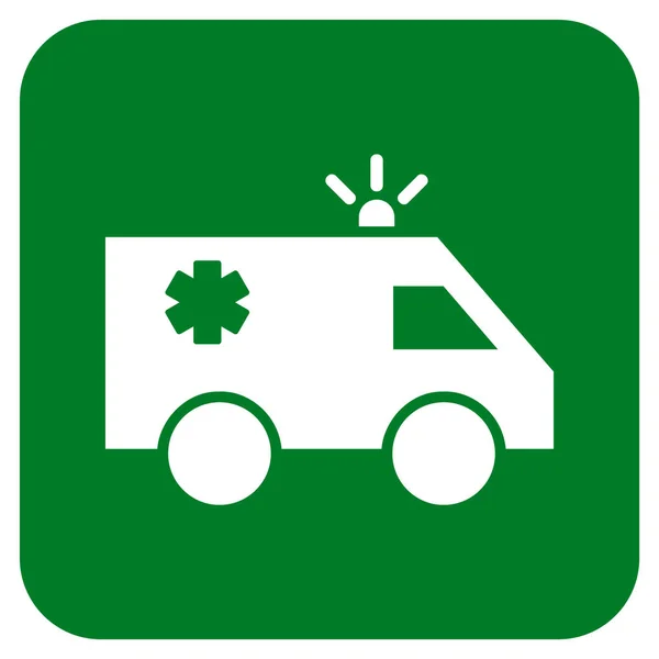 Emergency Car Flat Squared Vector Icon — Stock Vector