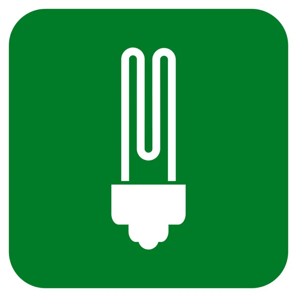 Fluorescent Bulb Flat Squared Vector Icon — Stock Vector