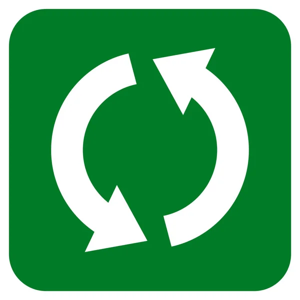 Icono de vector cuadrado plano de reciclaje — Vector de stock