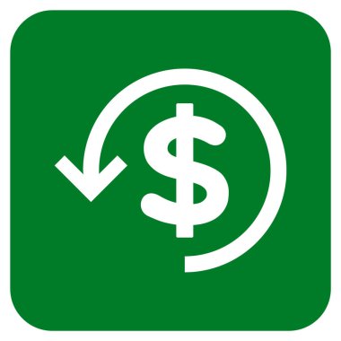 Düz kare vektör simge iade