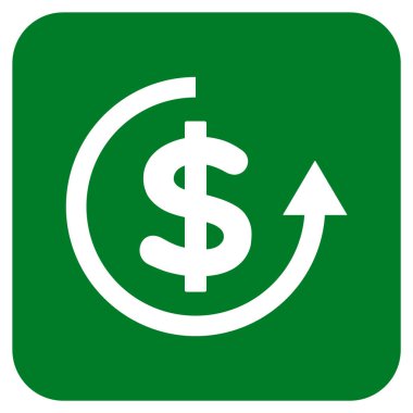 Düz kare vektör simge iade