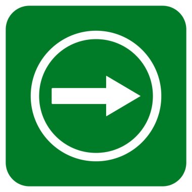 Sağ ok düz kare vektör simgesi yuvarlak