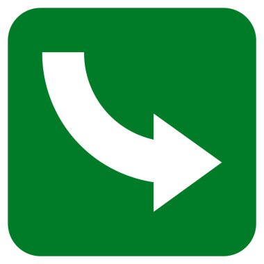 Sağa döndür düz kare vektör simgesi