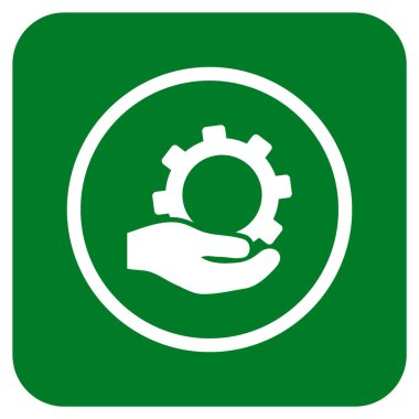 Hizmet düz kare vektör simgesi