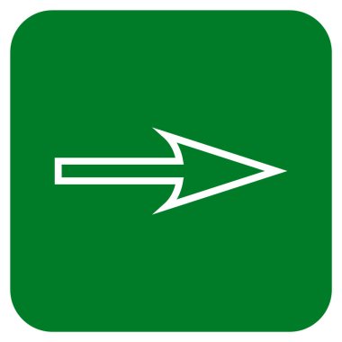 Keskin ok sağ düz vektör simgesi kare