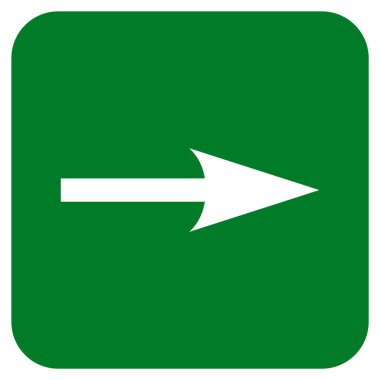 Keskin ok sağ düz vektör simgesi kare