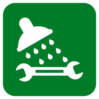 Duş sıhhi tesisat düz kare vektör simgesi