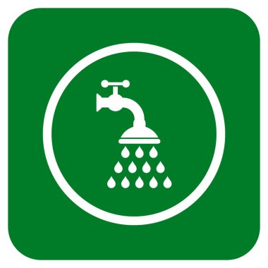 Duş musluk düz kare vektör simgesi