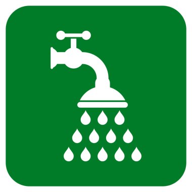 Duş musluk düz kare vektör simgesi