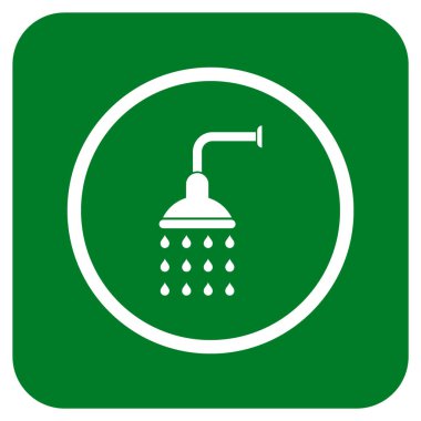 Duş düz kare vektör simgesi