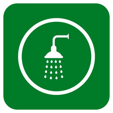 Duş düz kare vektör simgesi