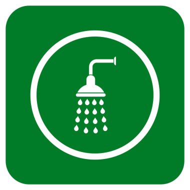 Duş düz kare vektör simgesi