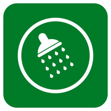 Duş düz kare vektör simgesi