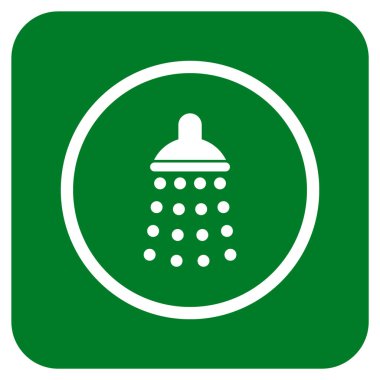 Duş düz kare vektör simgesi