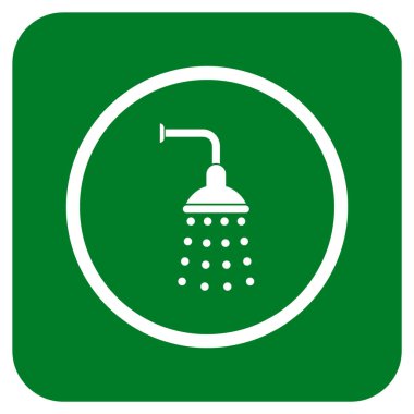 Duş düz kare vektör simgesi