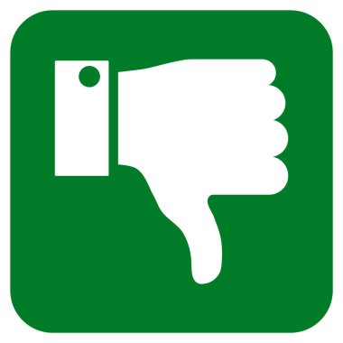 Başparmak aşağı düz vektör simgesi kare