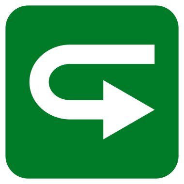 Vektör simge düz kare sağa dönün