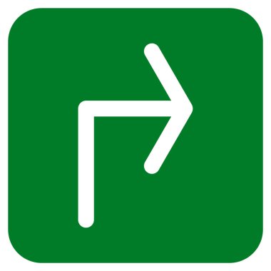 Vektör simge düz kare sağa dönün