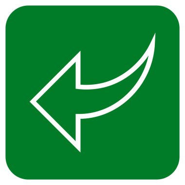 Düz kare vektör simgesi geri al