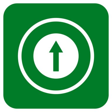 Yukarı yönlü ok düz kare vektör simgesi