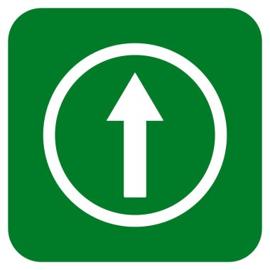 Yukarı yönlü ok düz kare vektör simgesi