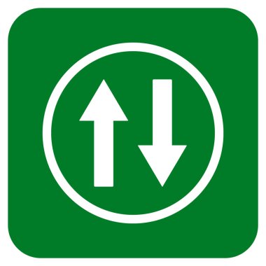 Dikey Çevir oklar düz kare vektör simgesi