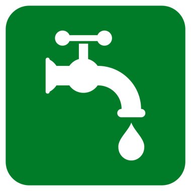 Su musluk düz kare vektör simgesi