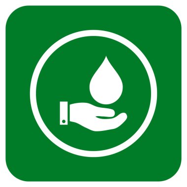 Vektör simge su hizmet düz kare