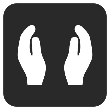 Alkış eller düz kare vektör simgesi