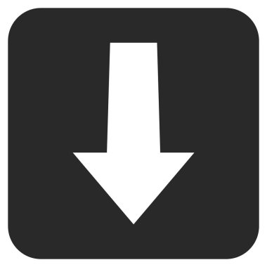 Düz aşağı ok vektör simgesi kare