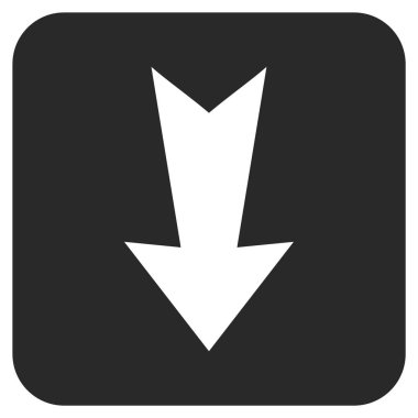 Düz aşağı ok vektör simgesi kare