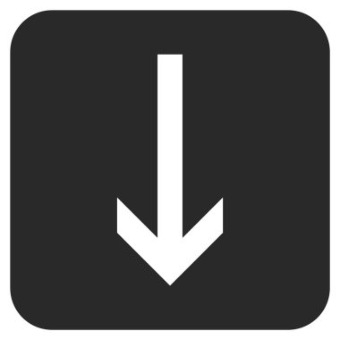 Düz aşağı ok vektör simgesi kare
