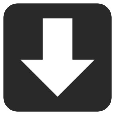 Düz aşağı ok vektör simgesi kare