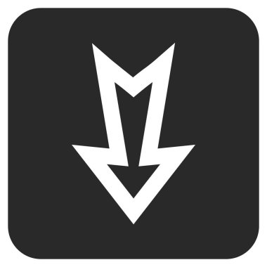 Düz aşağı ok vektör simgesi kare