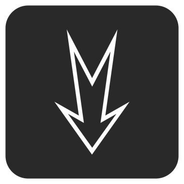 Düz aşağı ok vektör simgesi kare