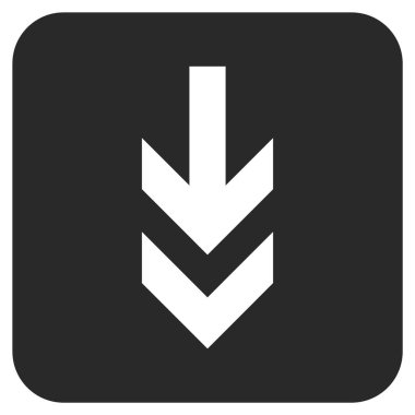 Düz aşağı ok vektör simgesi kare