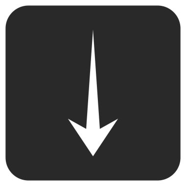 Düz aşağı ok vektör simgesi kare