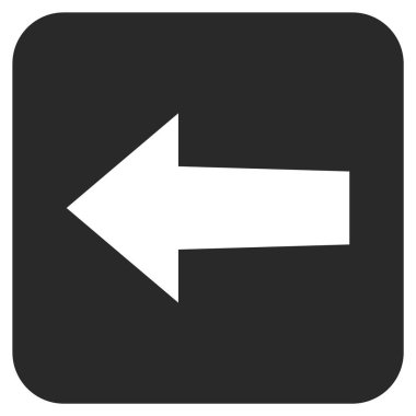 Düz sol ok vektör simgesi kare