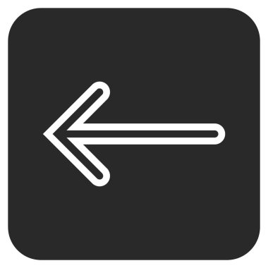 Düz sol ok vektör simgesi kare